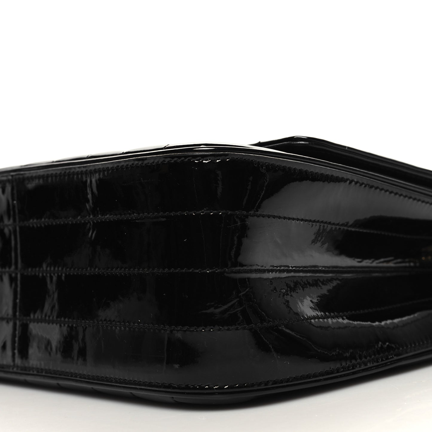 Patent Matelasse Monogram Large Vicky Chain Bag Black