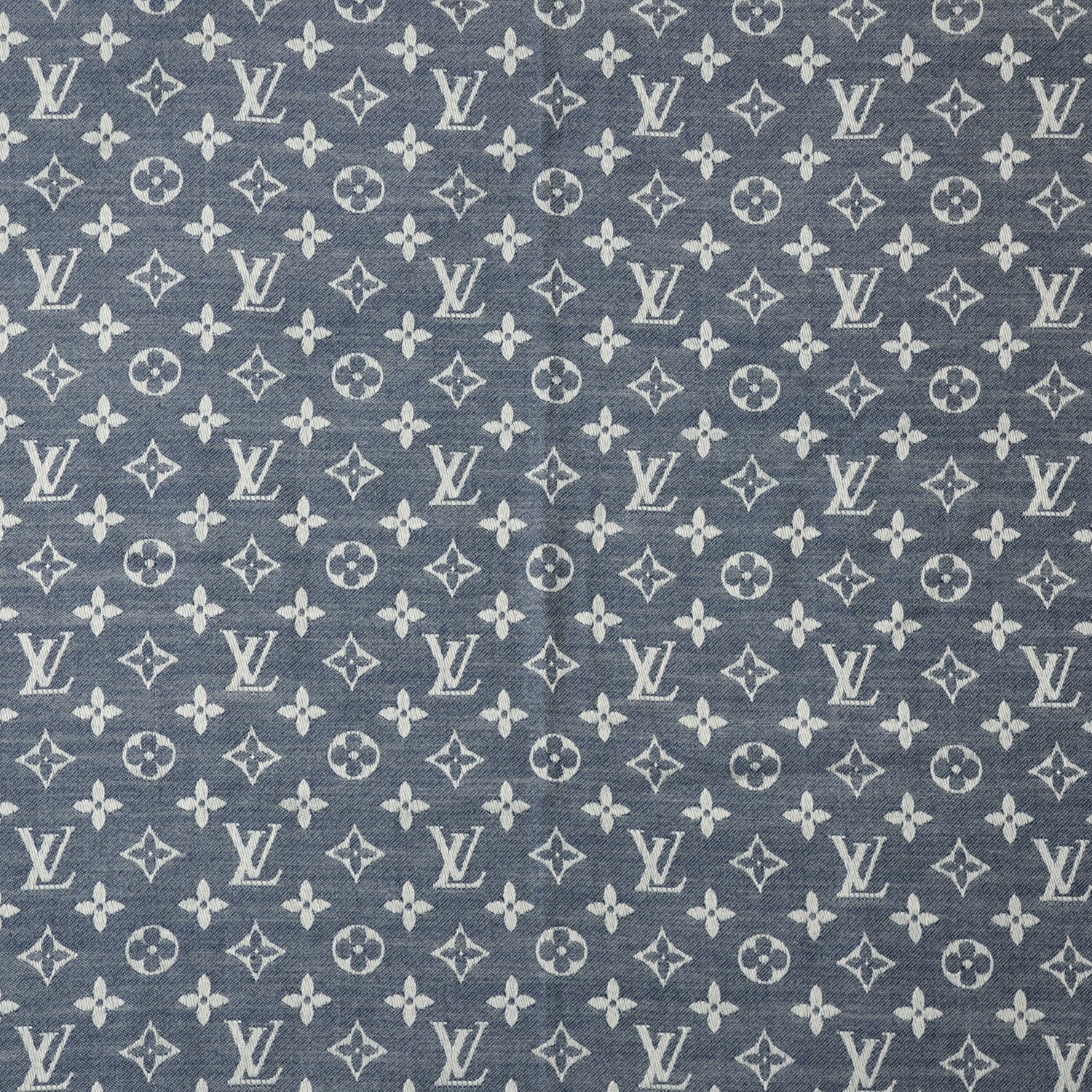 Louis Vuitton Silk Wool Monogram Denim Shawl Blue 1 of 5