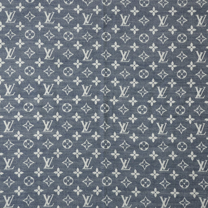 Louis Vuitton Silk Wool Monogram Denim Shawl Blue 1 of 5
