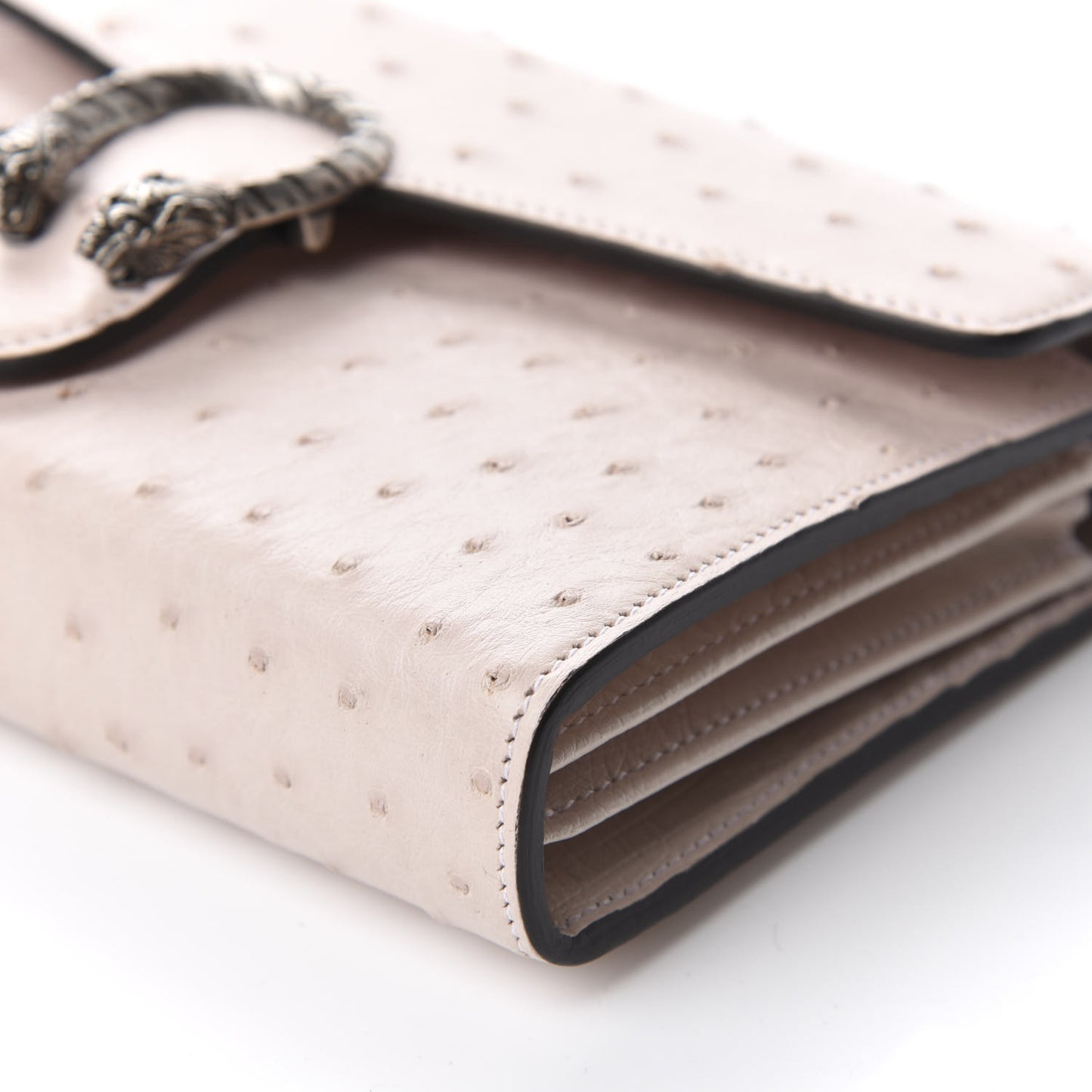 Ostrich Mini Dionysus Chain Wallet Pink