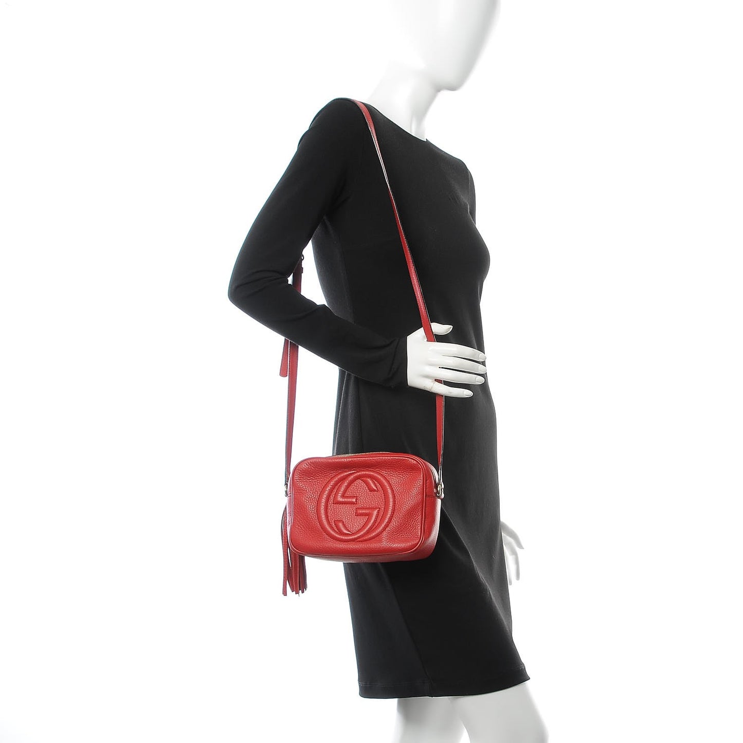 Pebbled Calfskin Small Soho Disco Bag Tabasco Red