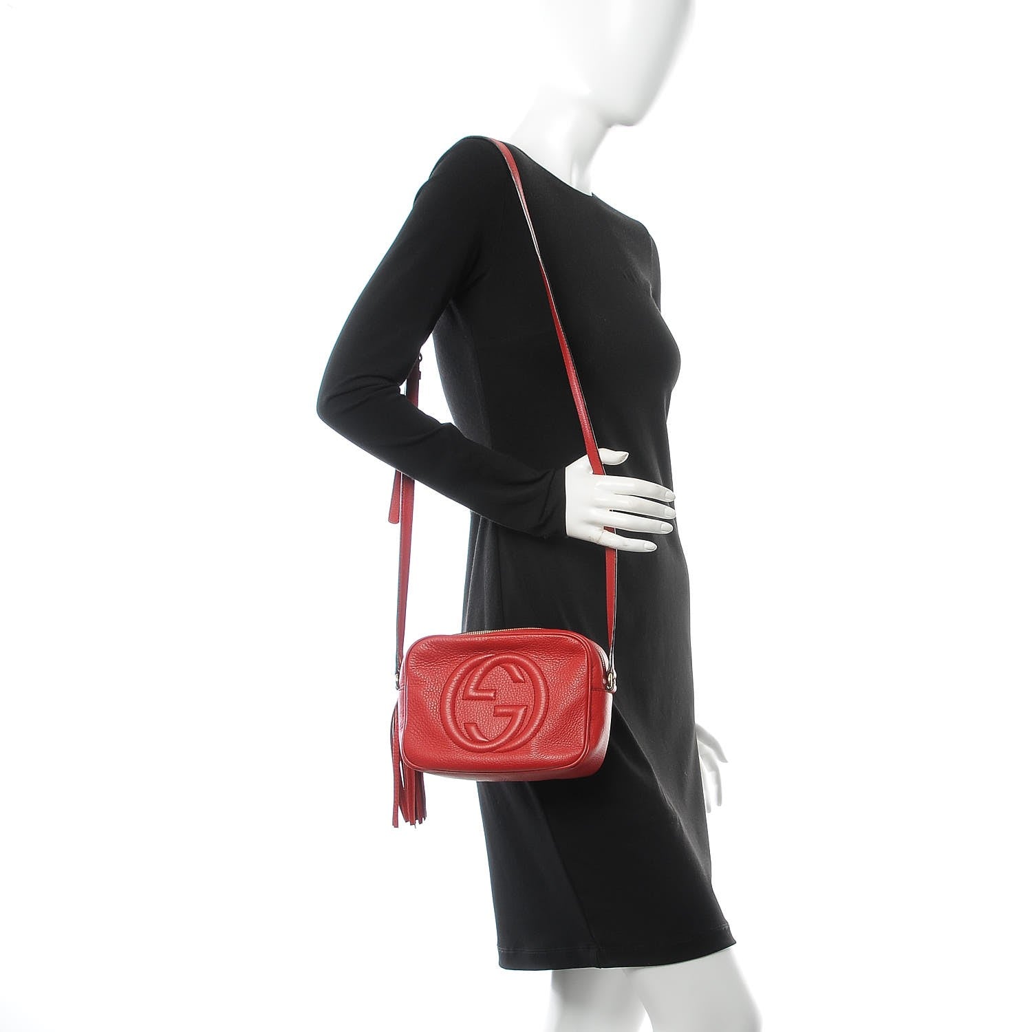 Gucci Pebbled Calfskin Small Soho Disco Bag Tabasco Red 2 of 12