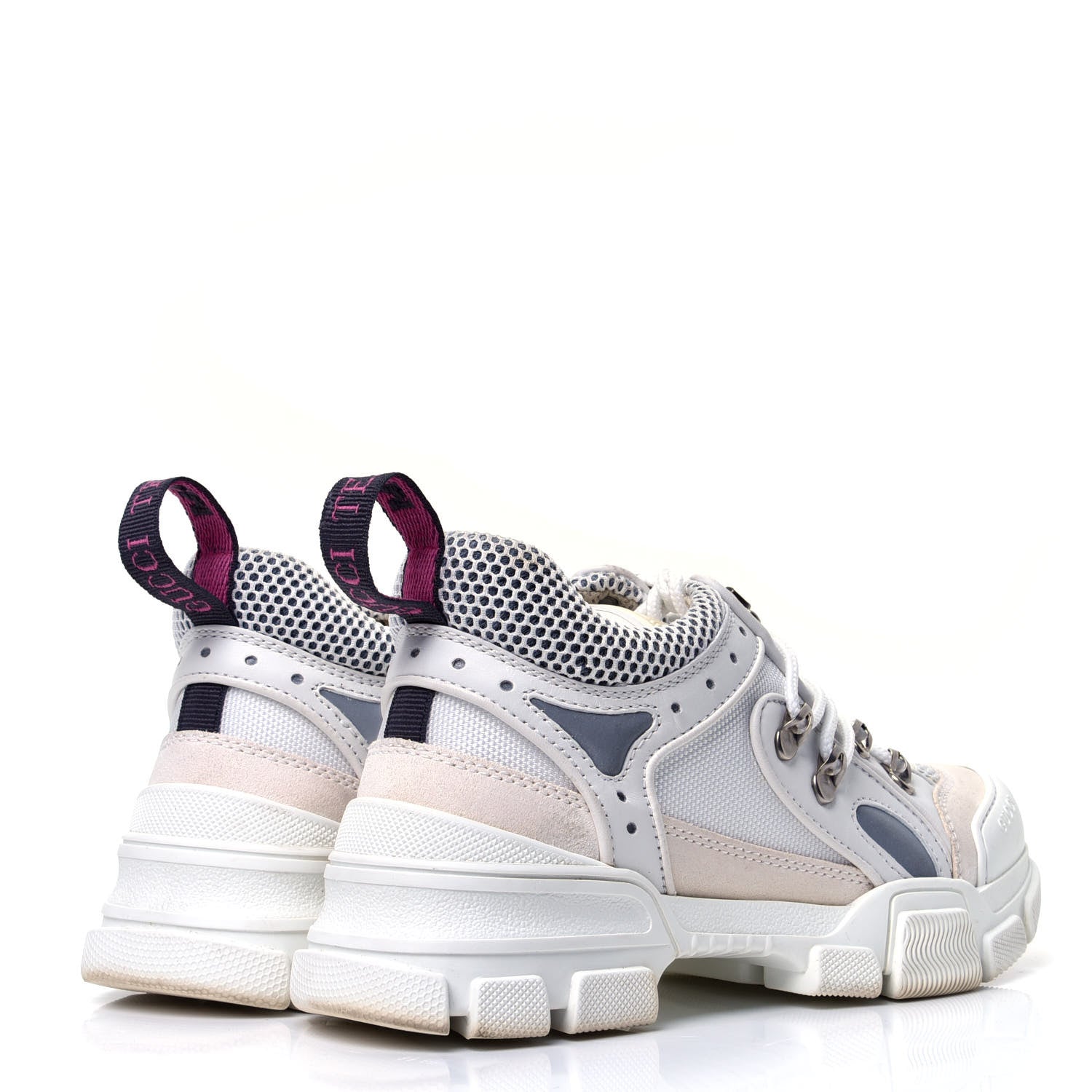 Gucci X SEGA Mesh Calfskin Suede Womens Flashtrek Sneakers 36.5 Great White 3 of 10