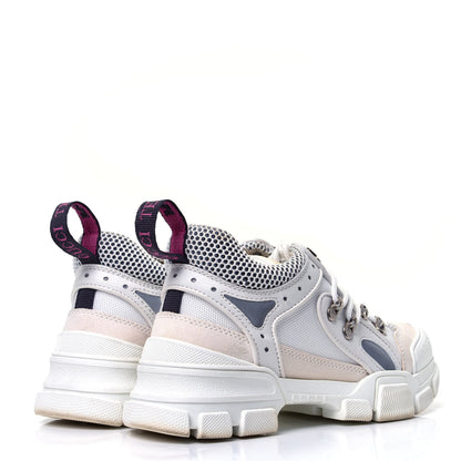 Gucci X SEGA Mesh Calfskin Suede Womens Flashtrek Sneakers 36.5 Great White 3 of 10