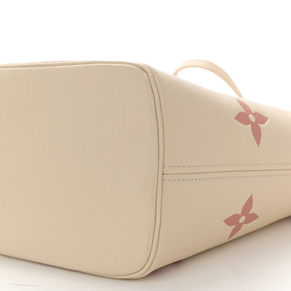 Louis Vuitton Empreinte Monogram Giant Neverfull MM Creme Rose Trianon 10 of 11