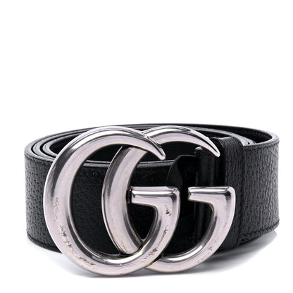 Gucci Textured Dollar Calfskin Nickel Double G 40mm Belt 85 34 Black 1 of 6