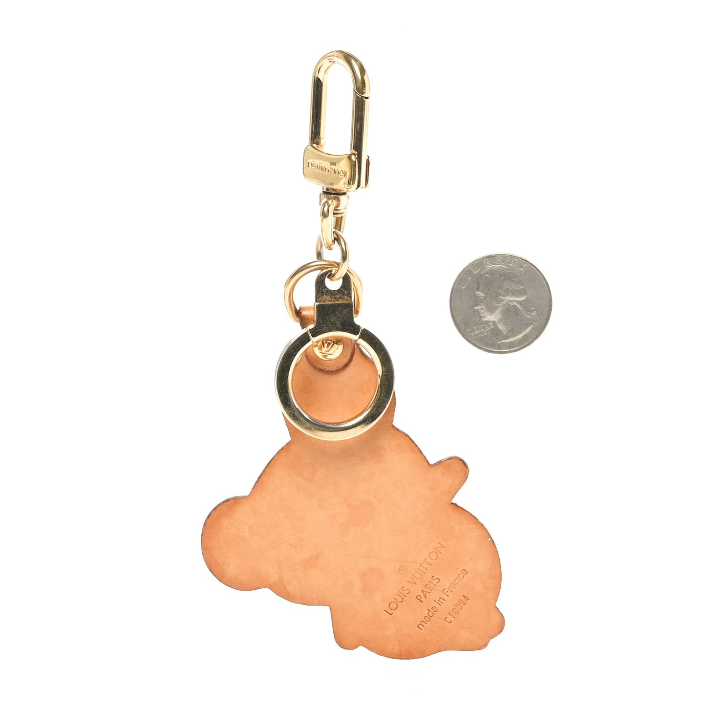 Vachetta Monogram Panda Key Ring Bag Charm