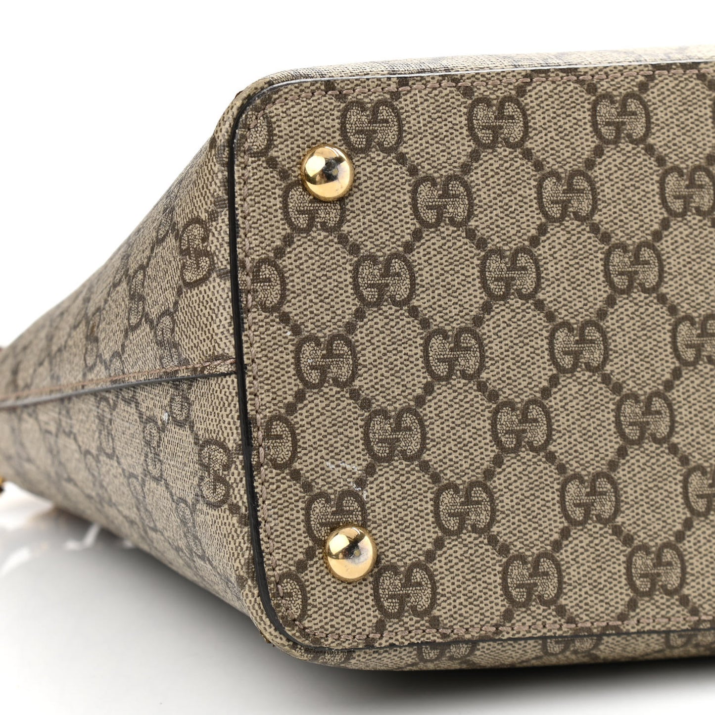 GG Supreme Monogram Small Zip Top Tote Beige Tuscany