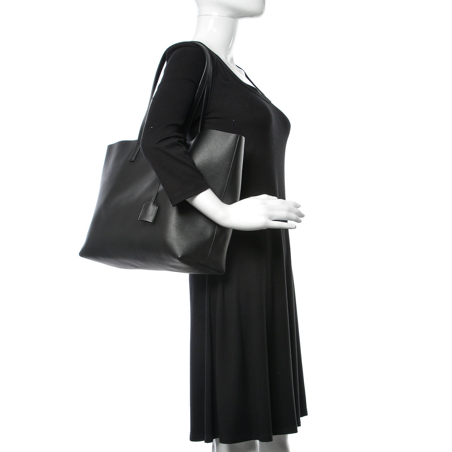 Saint Laurent Calfskin Large Shopping Tote Black 2 of 11