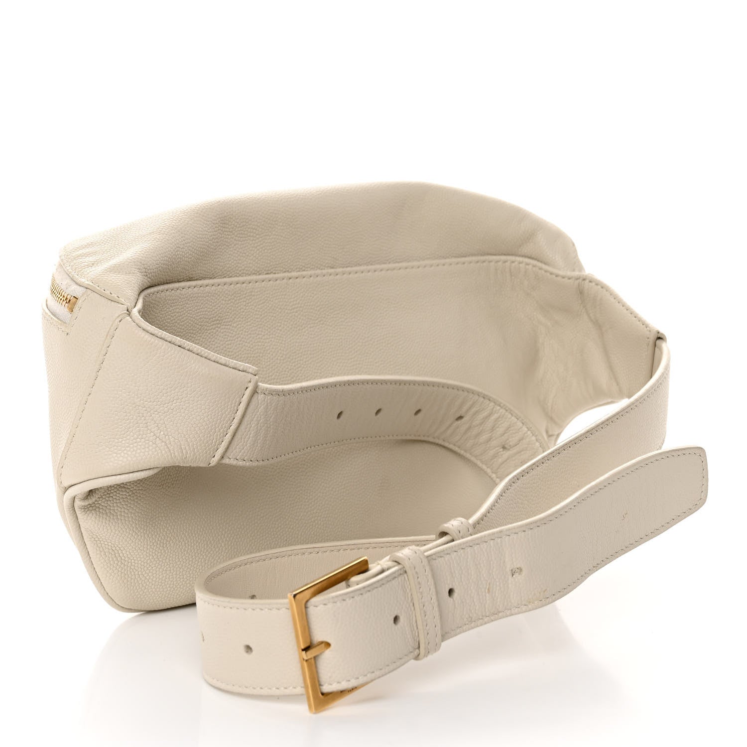Saint Laurent Grain De Poudre Monogram Belt Bag Blanc Vintage 3 of 9