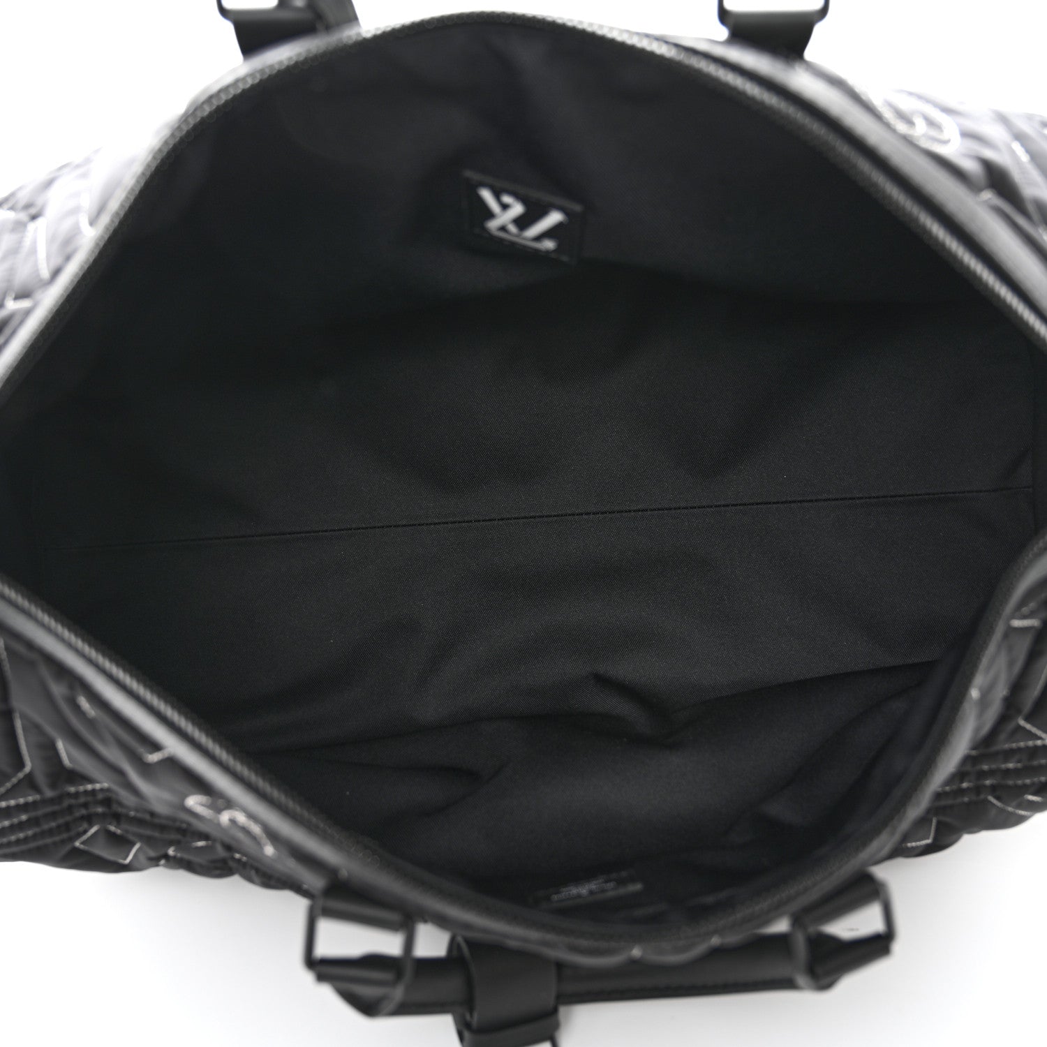 Louis Vuitton Nylon Embroidered Keepall Bandouliere 50 Black 6 of 10