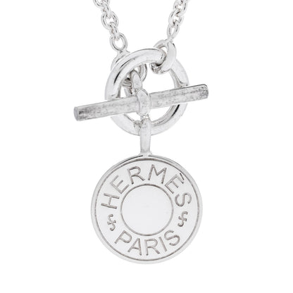 Hermes Sterling Silver Amulettes Ex-Libris Pendant Necklace 4 of 6