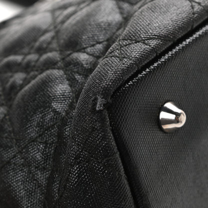 Christian Dior Coated Canvas Cannage Mini Panarea Tote Black 10 of 11