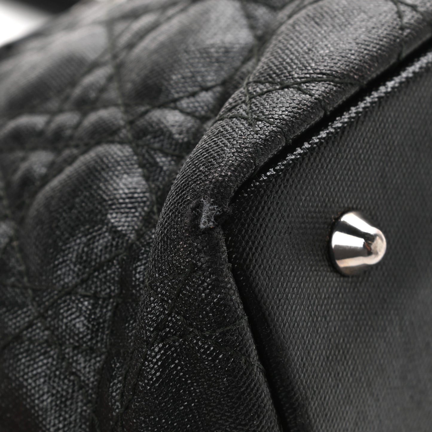 Coated Canvas Cannage Mini Panarea Tote Black