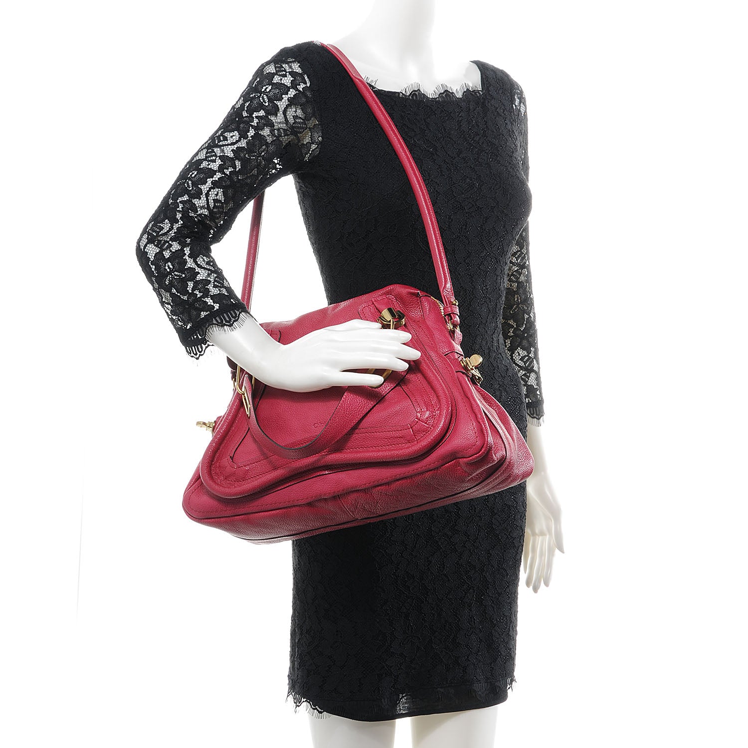 Chloe Calfskin Medium Paraty Cyclamen 2 of 8