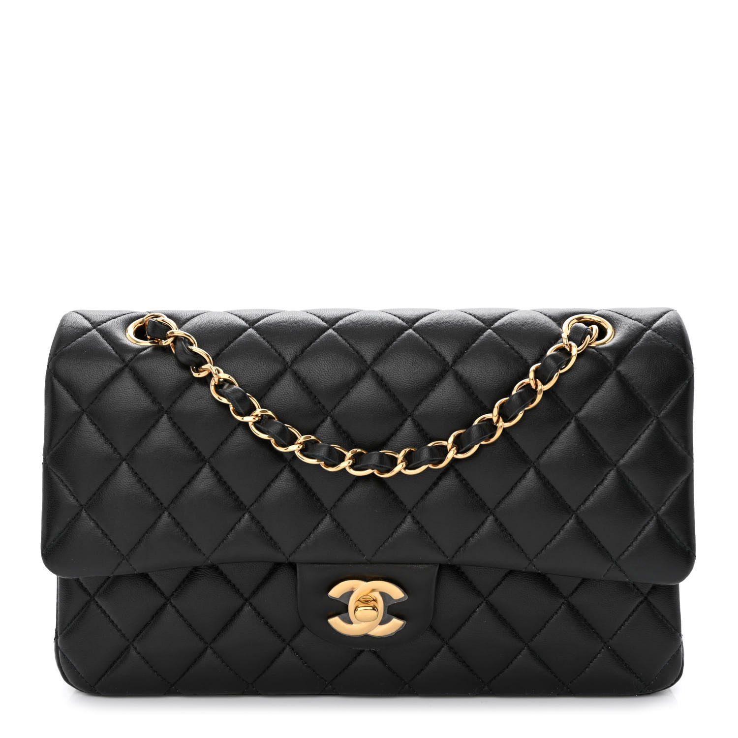 Chanel Lambskin Quilted Medium Double Flap Black 1 of 12