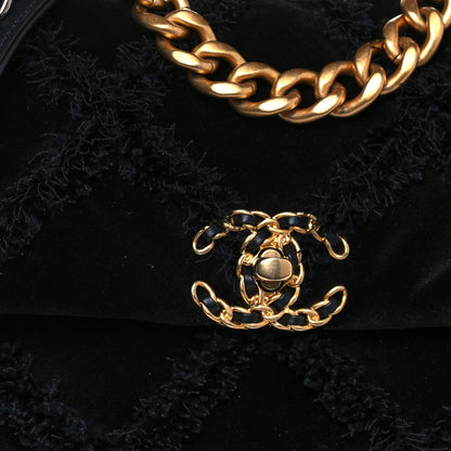 Chanel Cotton Canvas Quilted Medium Chanel 19 Flap Black 8 of 11