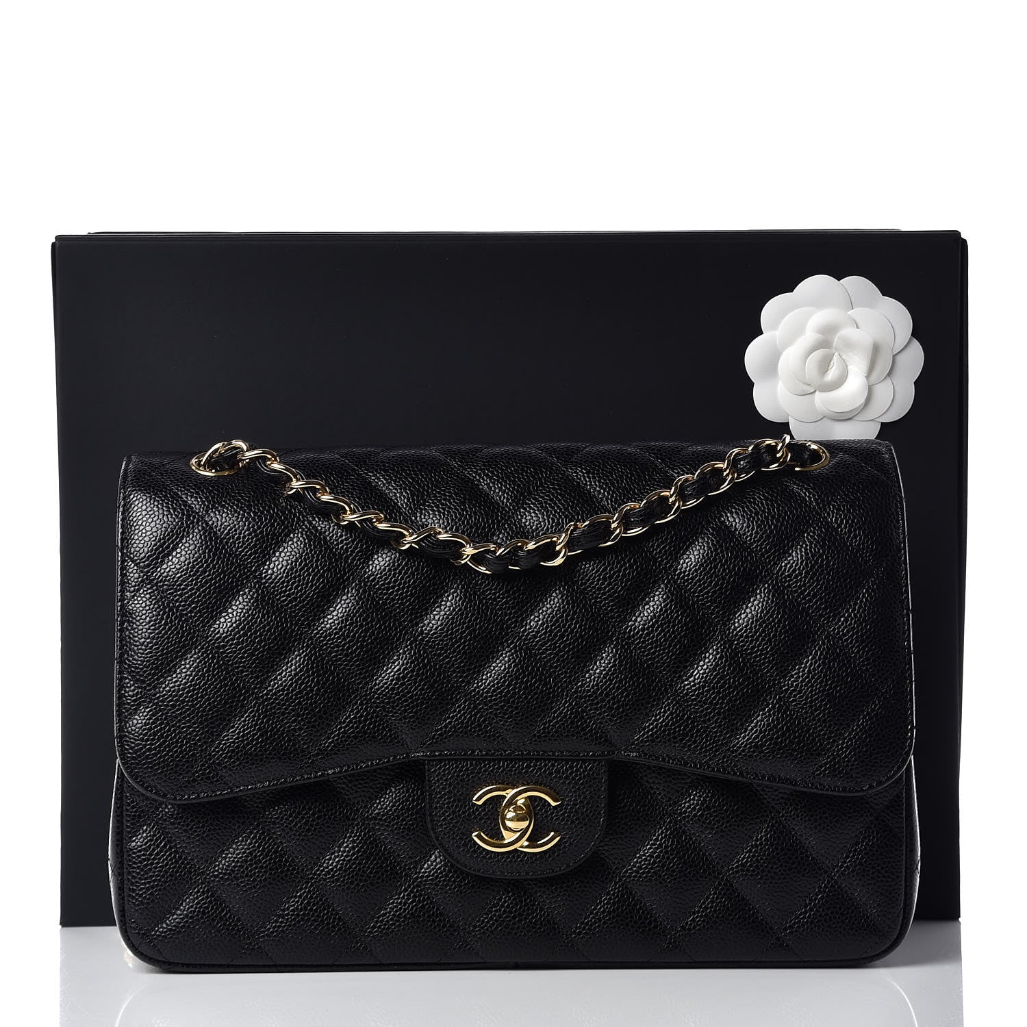 Chanel Caviar Quilted Jumbo Double Flap Black 15 of 15