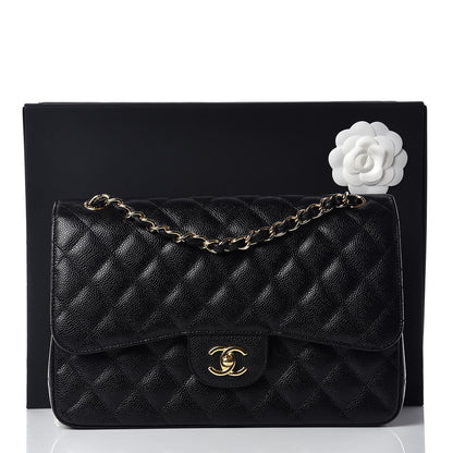 Chanel Caviar Quilted Jumbo Double Flap Black 15 of 15