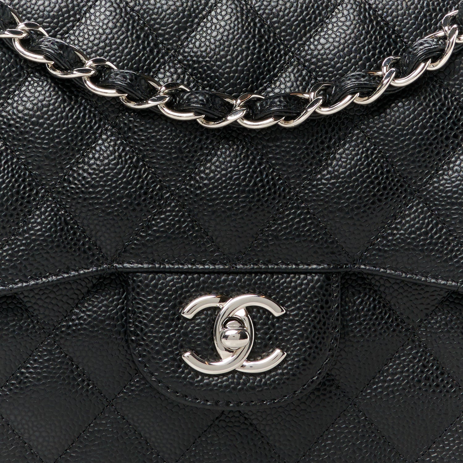 Chanel Caviar Quilted Jumbo Double Flap Black 9 of 12