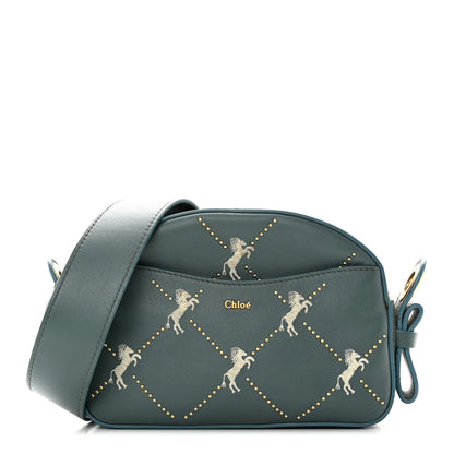 Chloe Smooth Calfskin Little Horses Embroidered Shoulder Bag Cloudy Blue 1 of 24