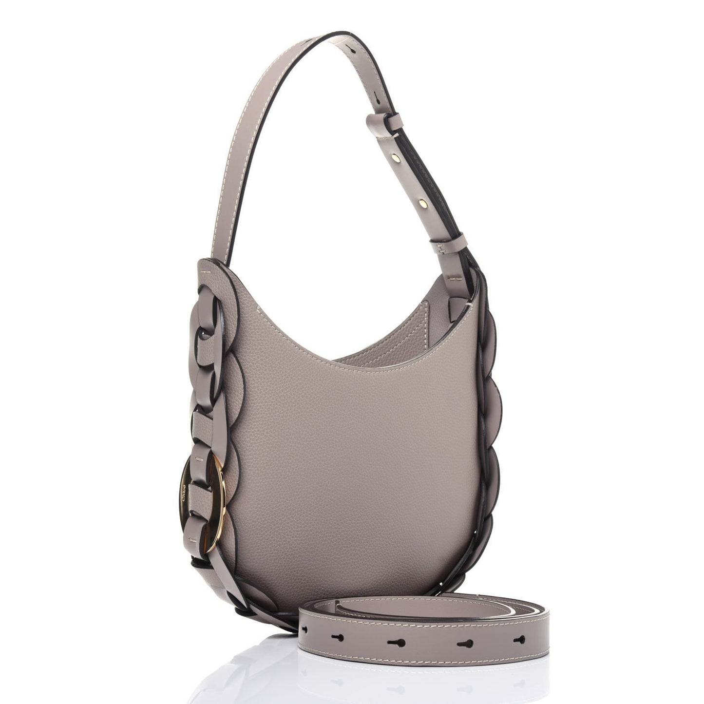 Small Grain Smooth Calfskin Small Darryl Hobo Motty Grey