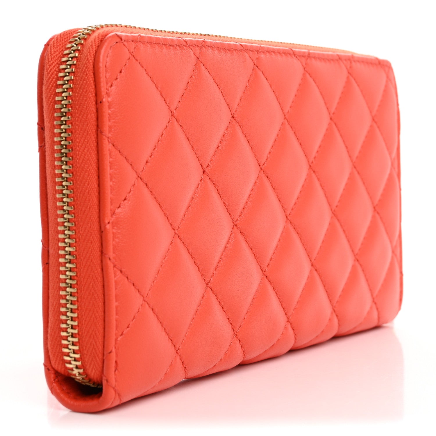 Versace Nappa Quilted Medusa Zip Around Wallet Dark Orange 3 of 10