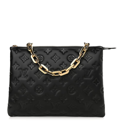 Louis Vuitton Lambskin Embossed Monogram Coussin PM Black 1 of 7