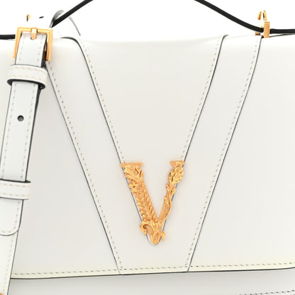 Versace Vitello Barocco Virtus Top Handle Shoulder Bag White 7 of 9