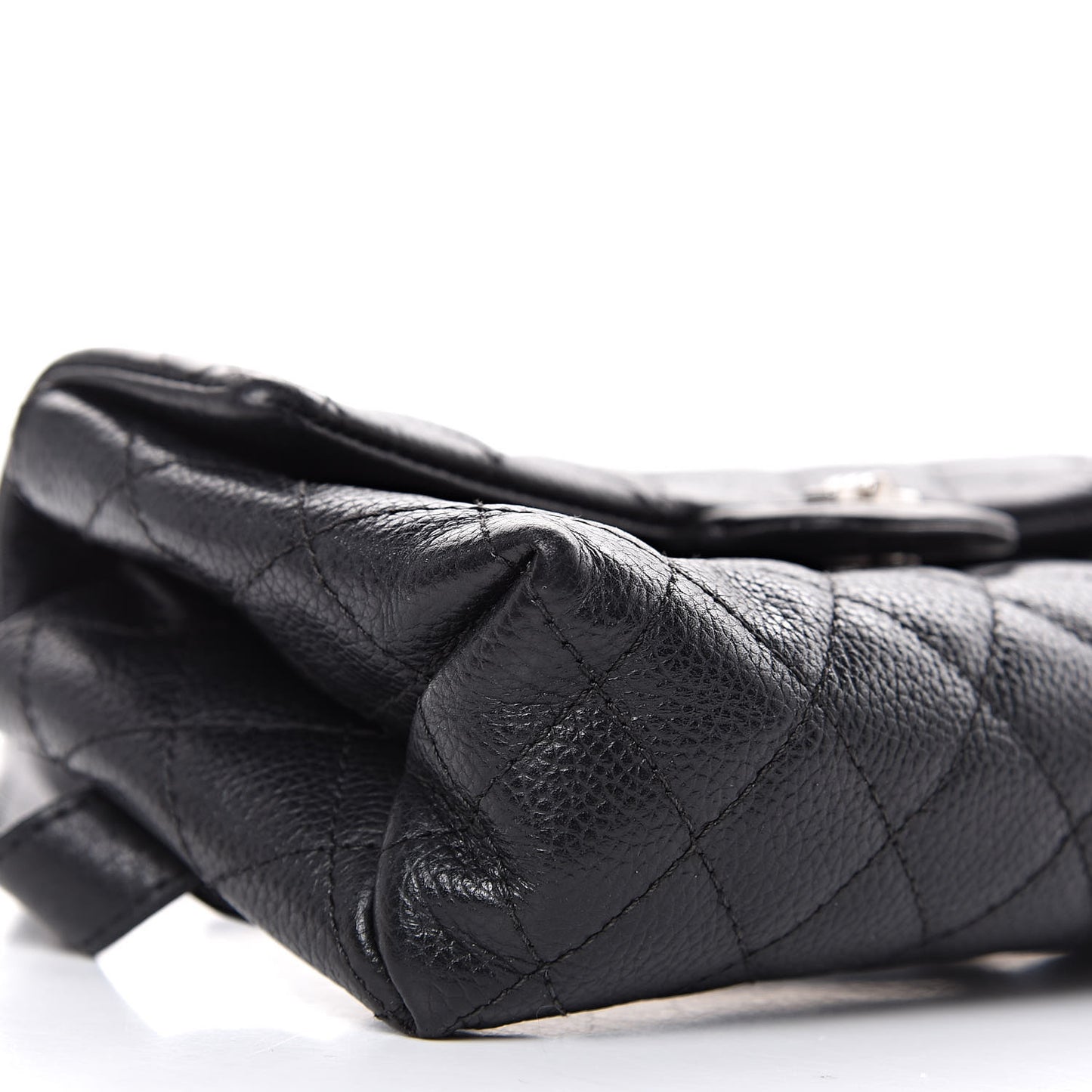 Grained Calfskin Quilted 2.55 Reissue Flap Belt Bag Clutch Black