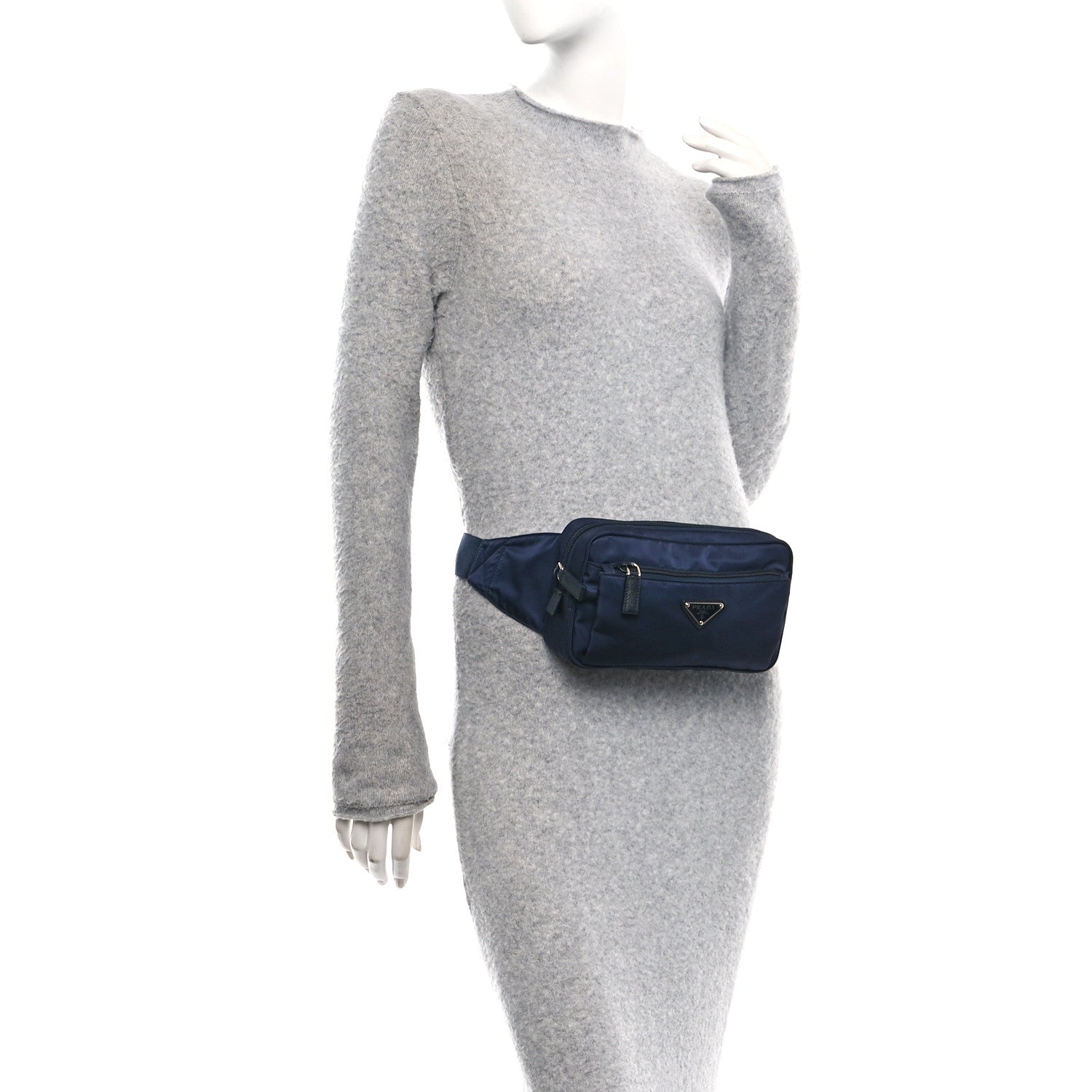 Prada Tessuto Nylon Saffiano Belt Bag Bleu 2 of 11