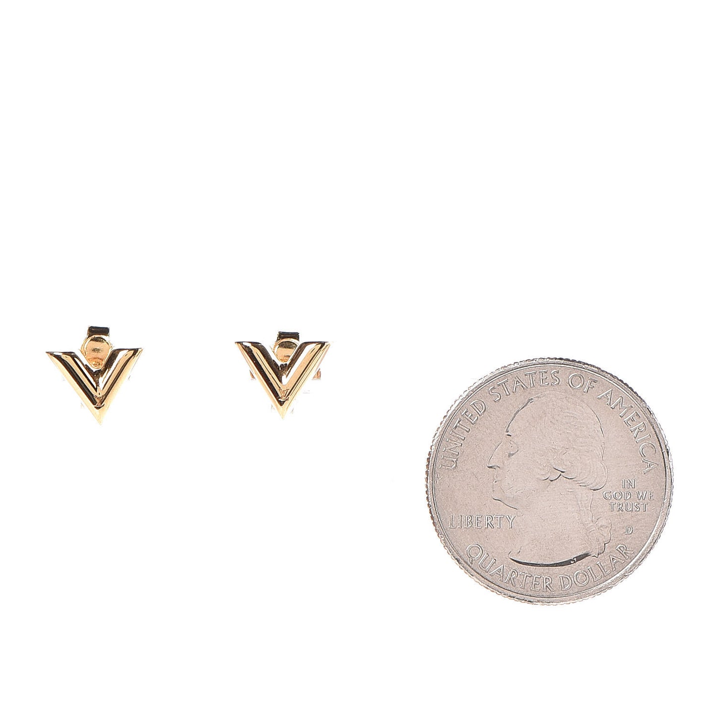 Brass Essential V Stud Earrings Gold
