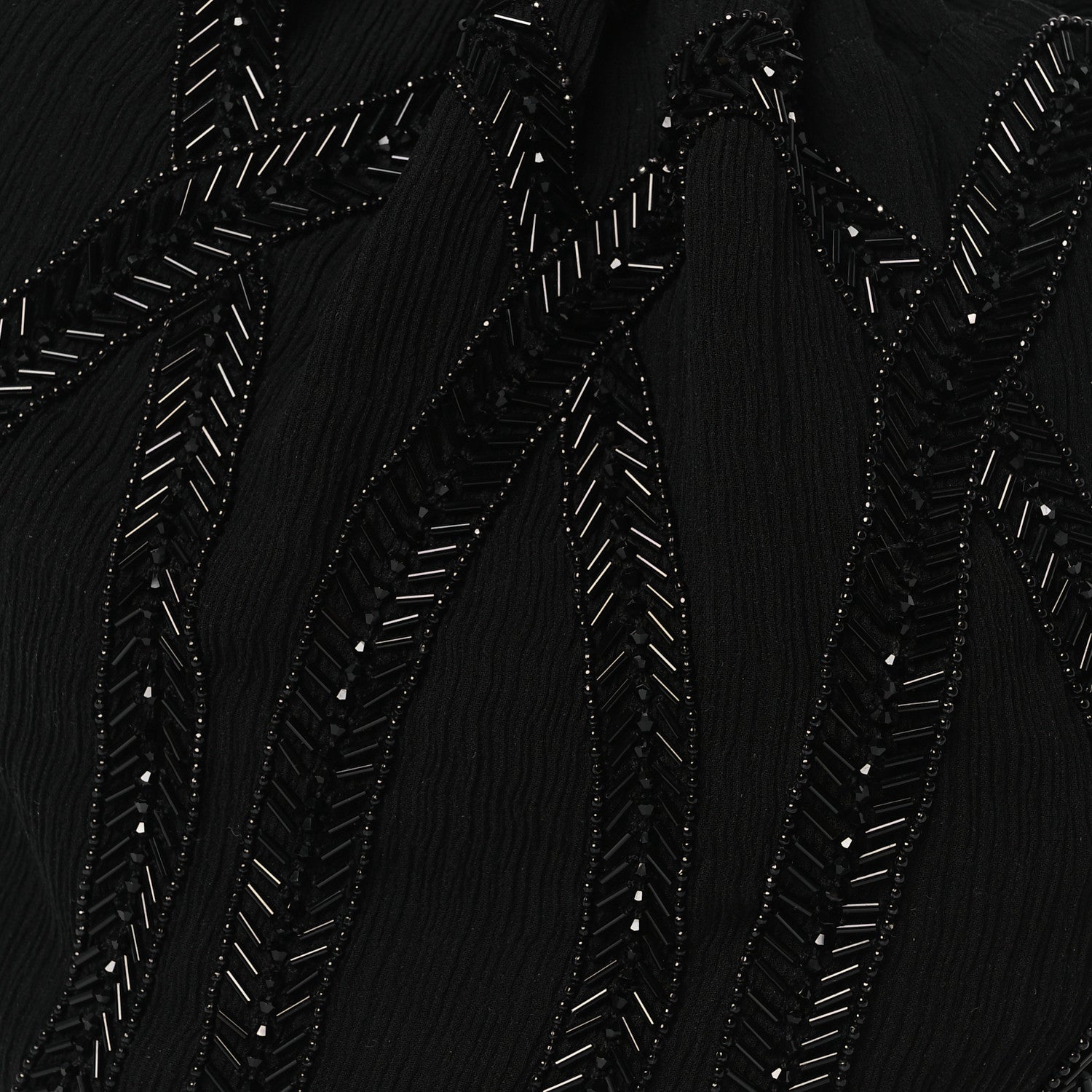 Saint Laurent Chiffron Beaded Pochon Souple Bag Black 8 of 10