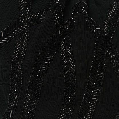 Saint Laurent Chiffron Beaded Pochon Souple Bag Black 8 of 10