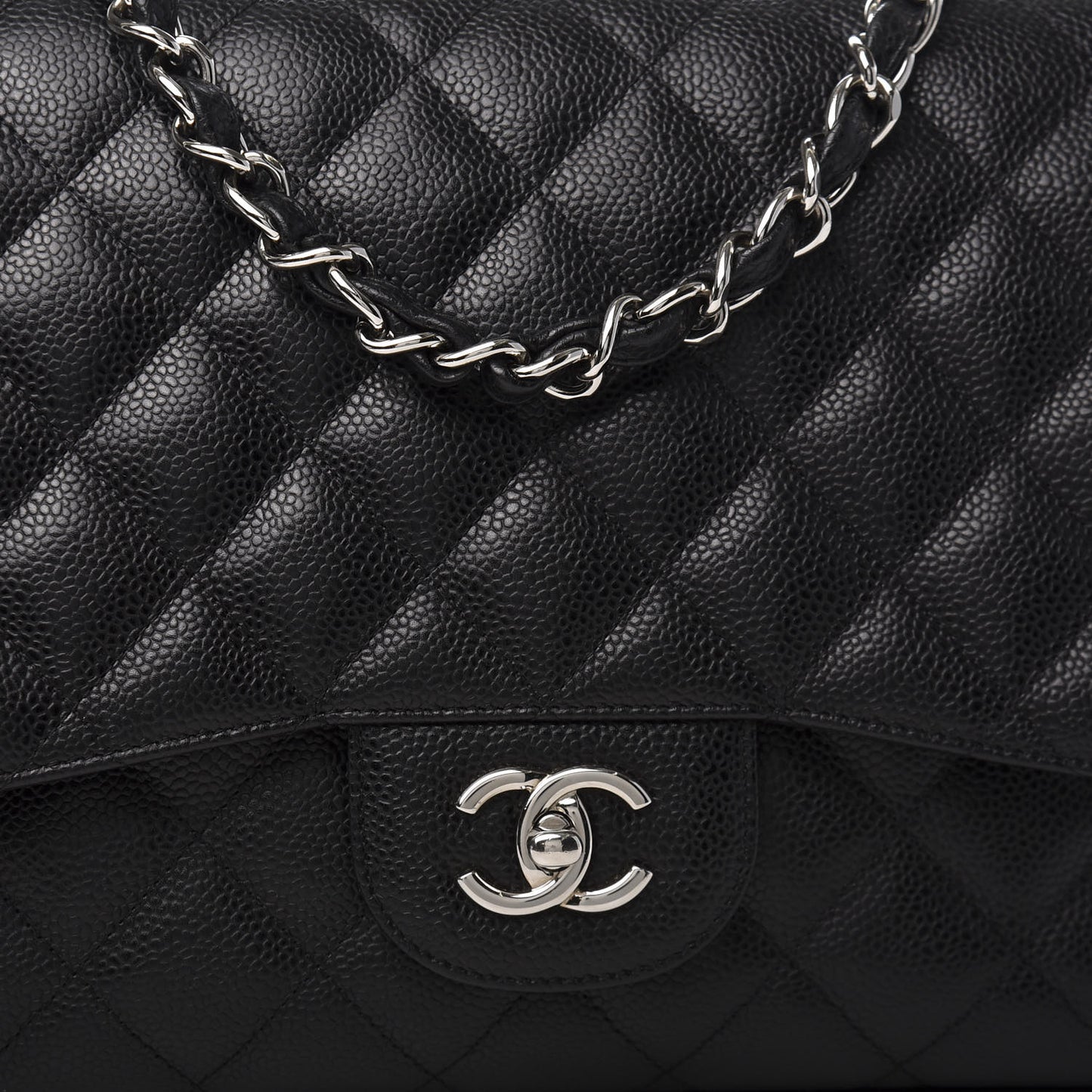 Caviar Quilted Jumbo Single Flap Black