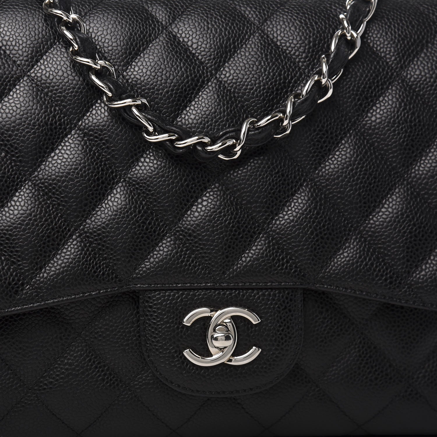 Chanel Caviar Quilted Jumbo Single Flap Black 10 of 10