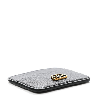 Balenciaga Grained Calfskin BB Card Holder Black 4 of 9