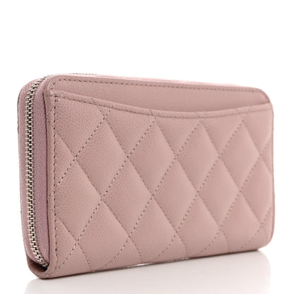 Chanel Caviar Quilted Medium Zip Around Wallet Light Pink 3 of 9