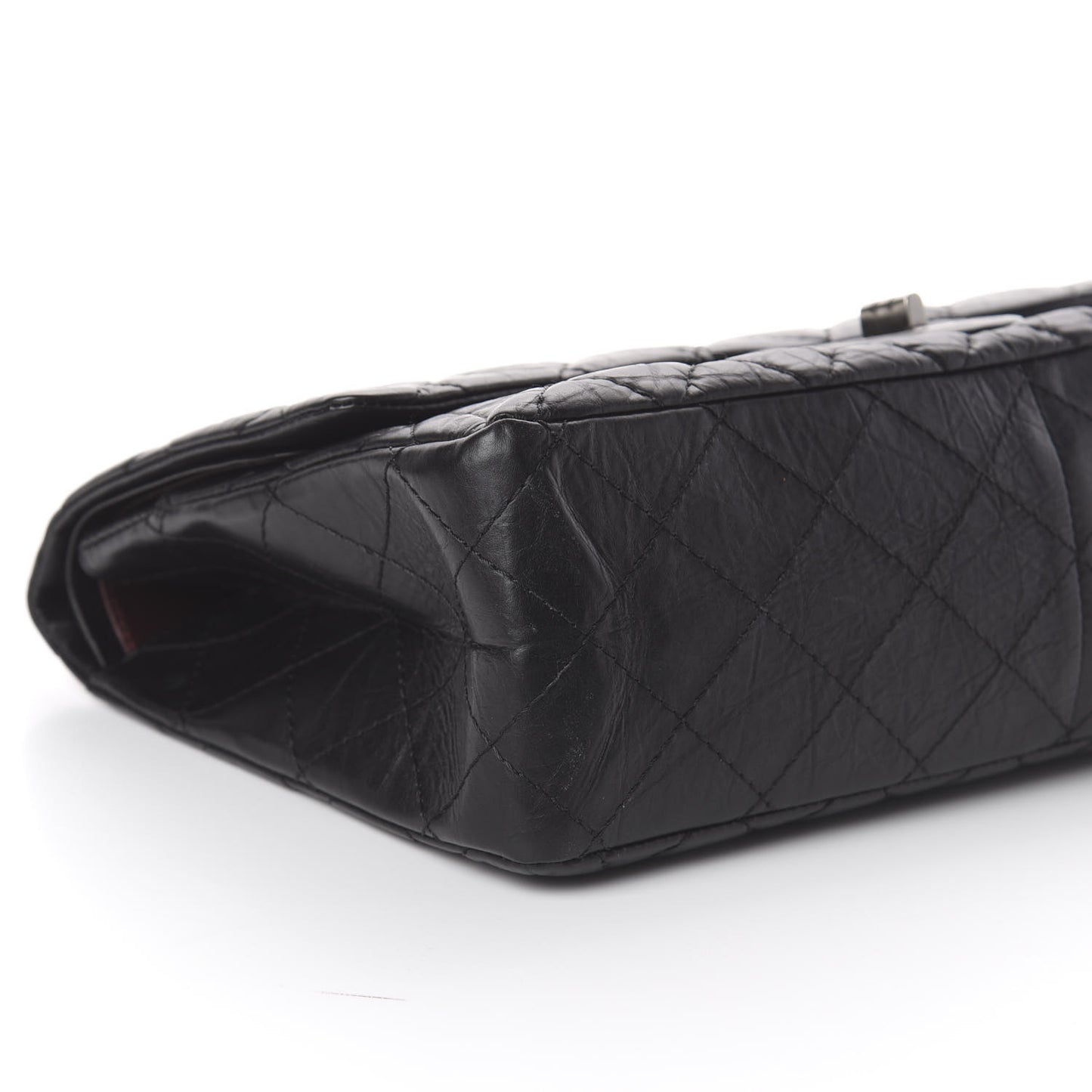 Aged Calfskin Quilted 2.55 Reissue 227 Flap Black