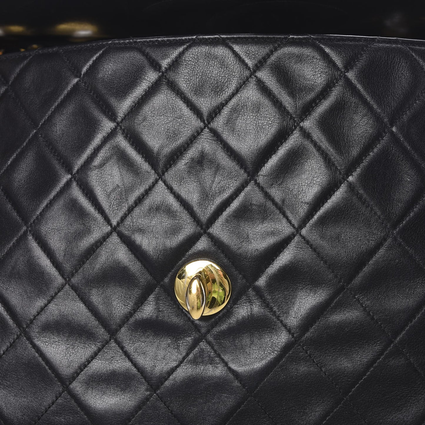 Lambskin Quilted XL Jumbo Single Flap Black