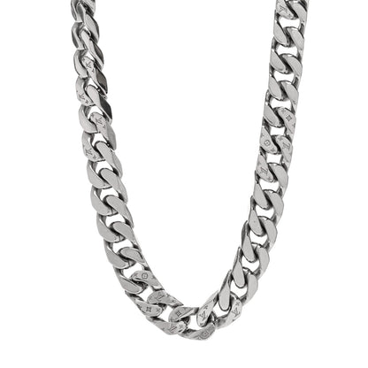Louis Vuitton Metal Monogram Etched LV Chain Links Necklace Silver 1 of 5