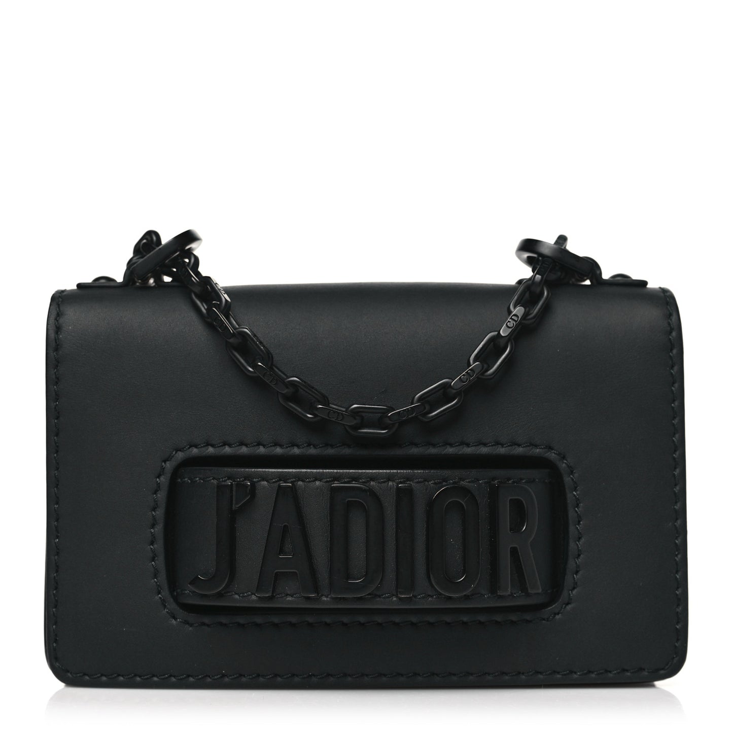 Ultra Matte Calfskin Mini J'Adior Chain Flap Bag Black