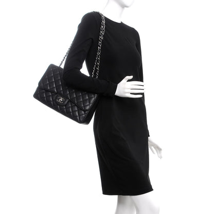 Chanel Caviar Quilted Jumbo Single Flap Black 2 of 8