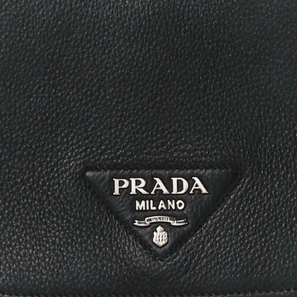 Prada Vitello Daino Soft Shoulder Flap Bag Black 9 of 11