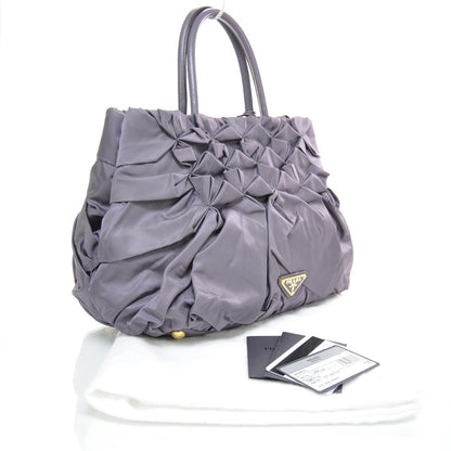 Prada Tessuto Nylon Pleated Handbag Mirtillo 4 of 11