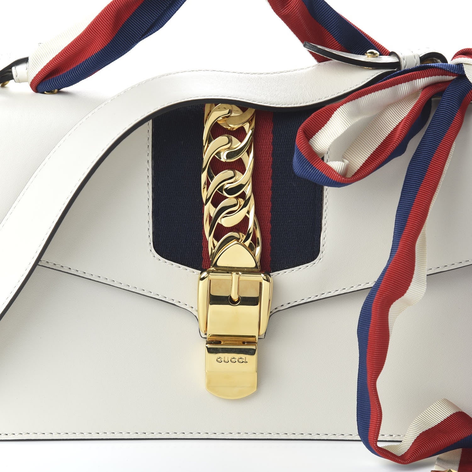 Gucci Calfskin Small Sylvie Shoulder Bag Off White 10 of 10