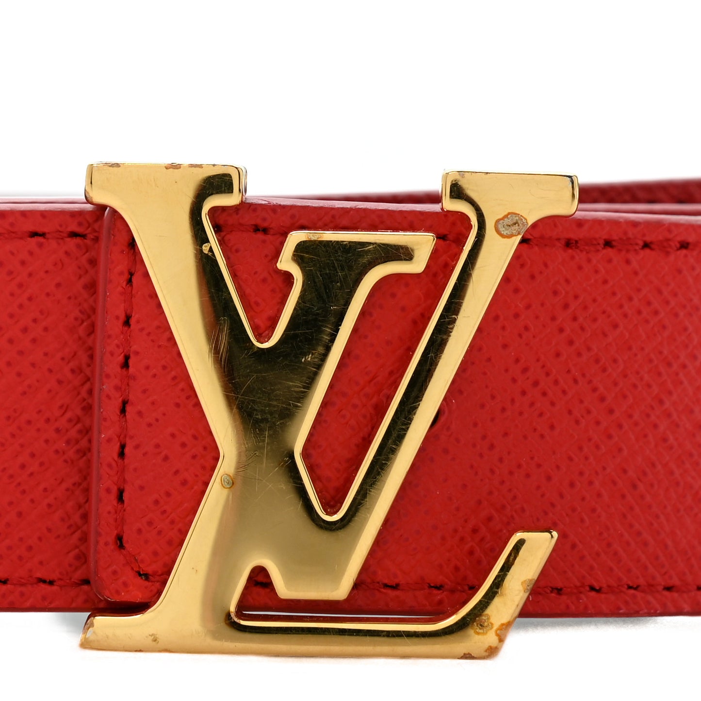 Monogram 30mm LV Initiales Reversible Belt 80 32 Coquelicot