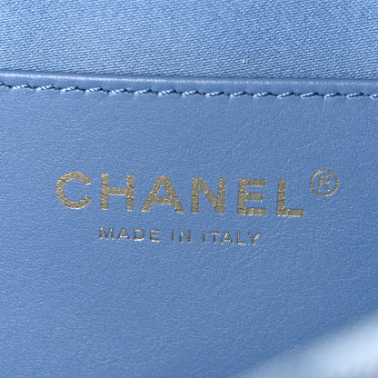 Chanel Washed Denim Quilted Large Flap Bag Blue 6 of 10