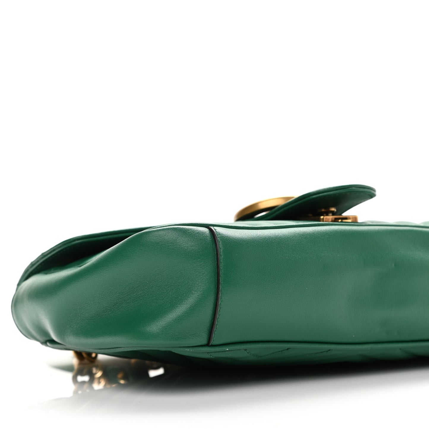 Calfskin Matelasse Small GG Marmont Shoulder Bag Emerald Green
