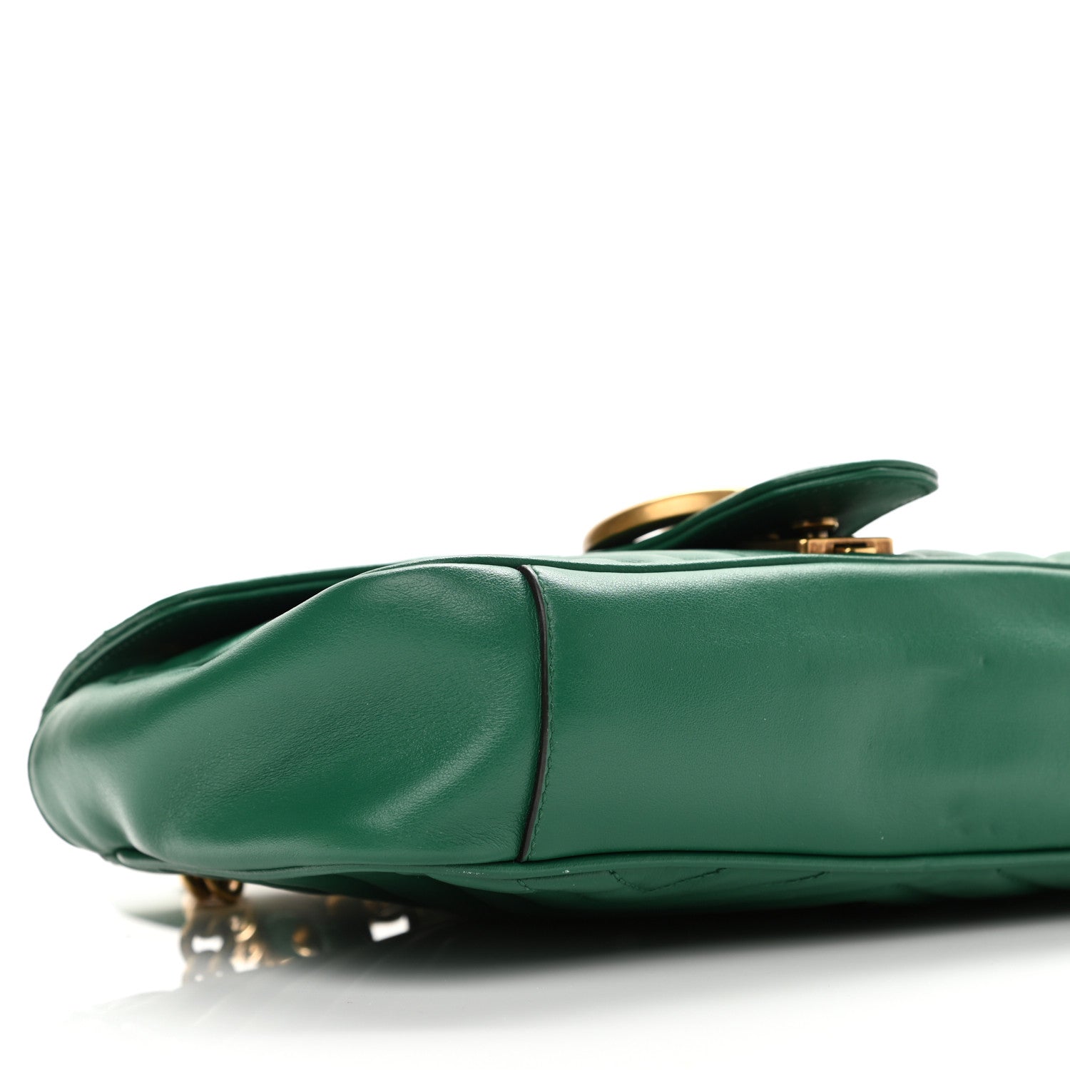 Gucci Calfskin Matelasse Small GG Marmont Shoulder Bag Emerald Green 9 of 10